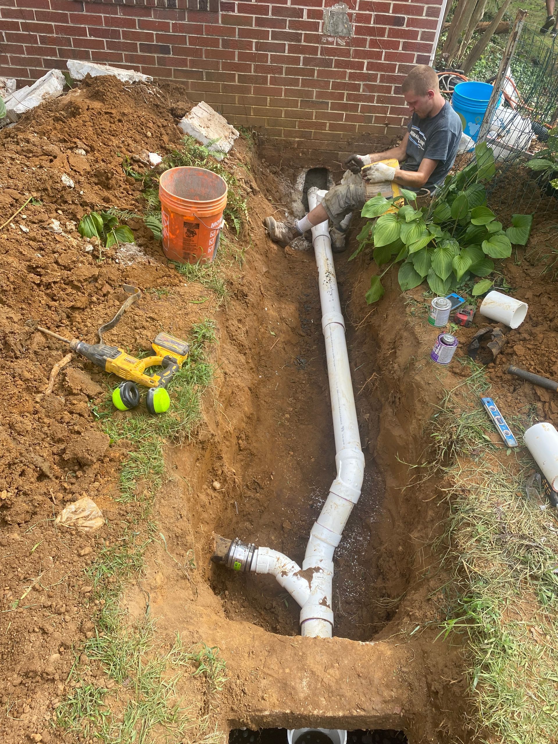 P.A. Leone & Sons Plumbing technician on a water heater replacement job in Syracuse, NY